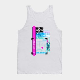 Y2K White Neon Wavebird Tank Top